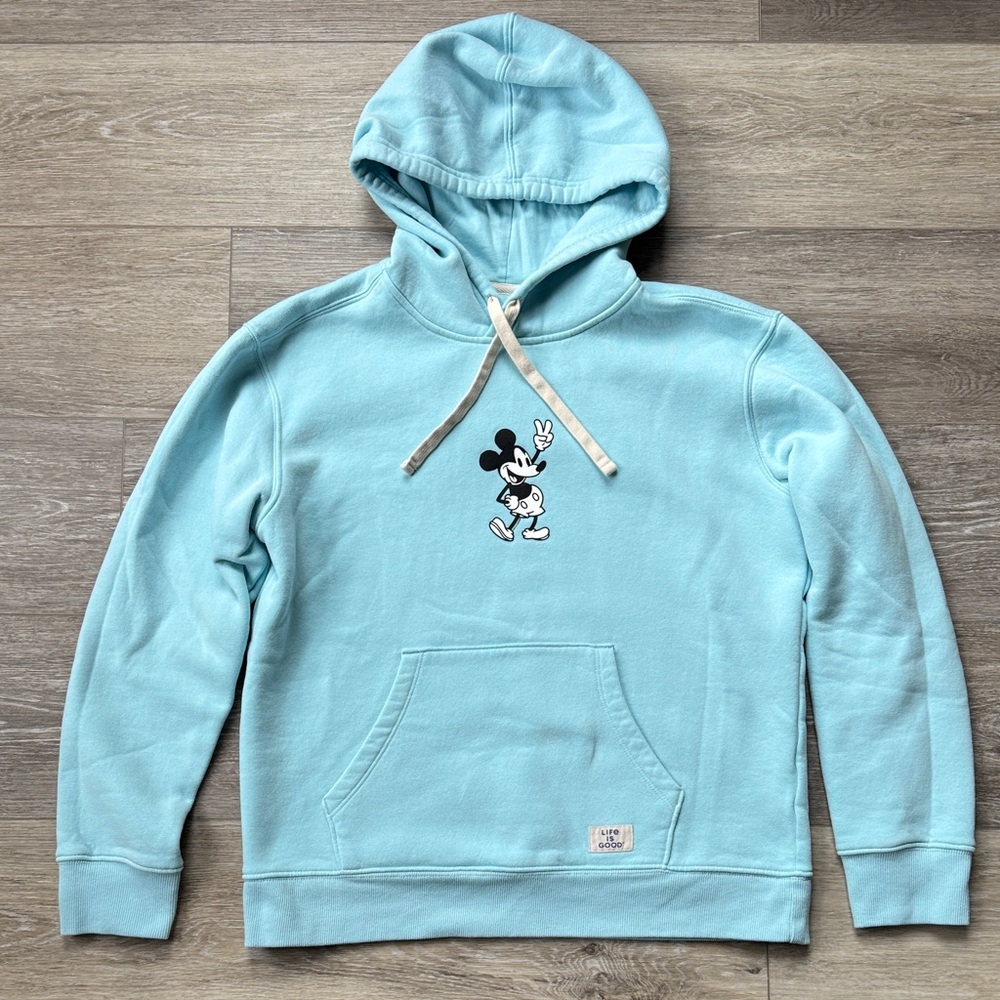 Life Is Good - Mickey Mouse - Sky Blue Hoodie NWOT